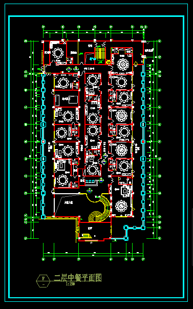 某豪华酒店中餐厅cad装修装饰图-图二