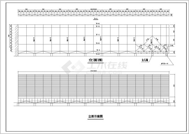 某楼顶广告牌钢结构结构施工图-图一