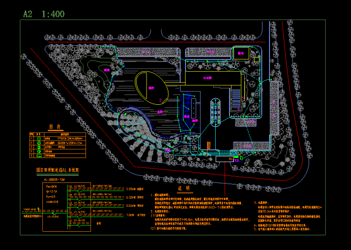 某园区景观照明电气设计图CAD图纸_图1