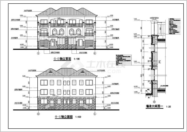 某西班牙风情花园别墅建筑方案设计图-图一