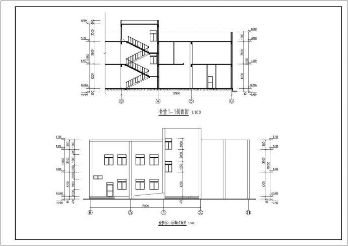 某学校2层框架结构学生食堂建筑设计方案图_图1
