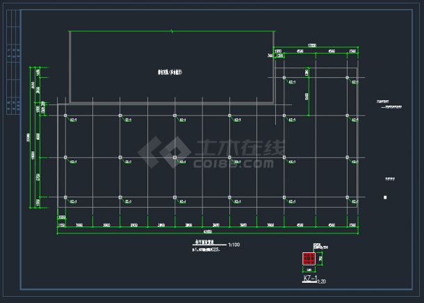 某地区多功能厅室外平台结构图CAD图纸-图二