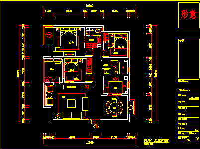 恒茂国际都会室内装修CAD设计施工平立面图纸-图二