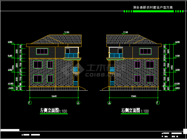 一套两层村建设住宅建筑户型图纸（含效果图）-图二