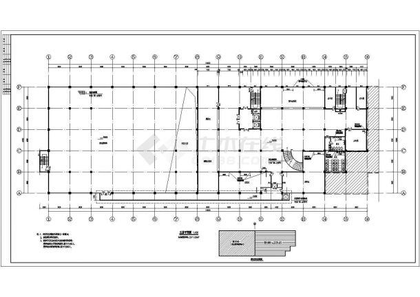 某地九层框架结构室内滑雪馆综合楼建筑设计方案图-图一