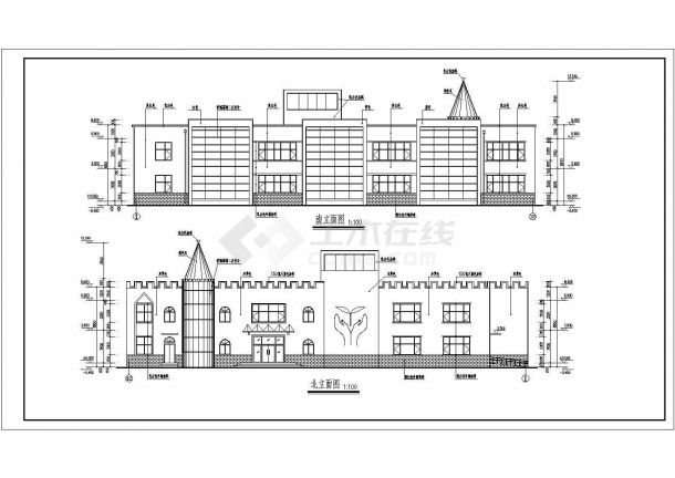 某住宅小区二层幼儿园建筑设计施工图-图一