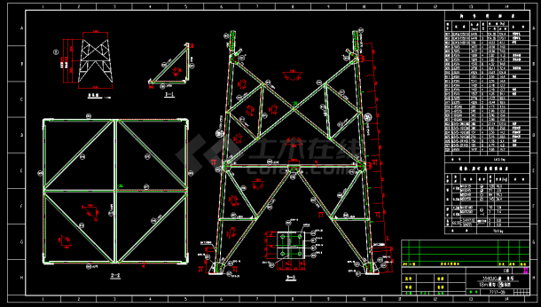 经典实用的7717铁塔全套结构图-图二