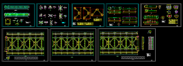 60米跨度管状输送机栈桥钢结构cAd施工图纸-图一