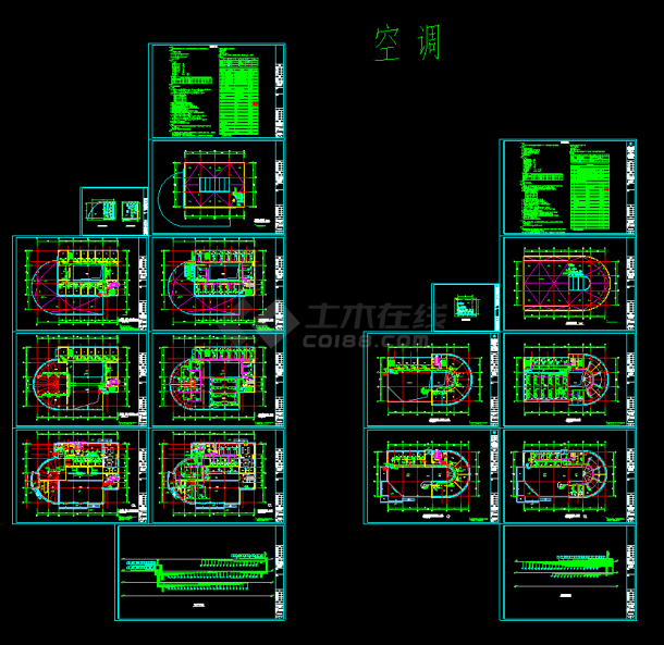 南京某保税物流中心海关大厅空调设计cad平面施工图-图一