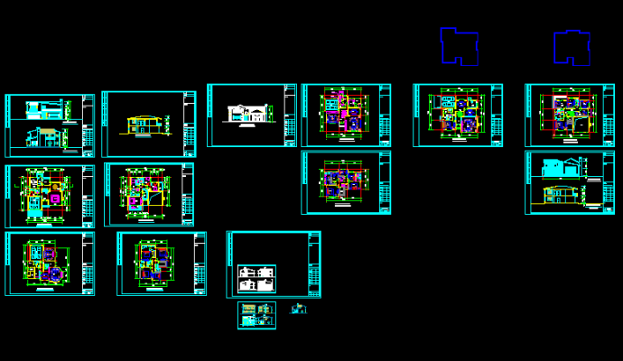 一套比较详细的别墅建筑施工图（共14张）_图1