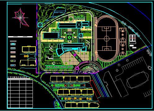 某郊区私人小学全套规划平面设计CAD图-图一