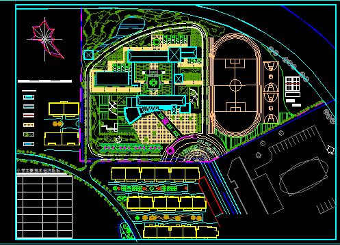 某郊区私人小学全套规划平面设计CAD图_图1