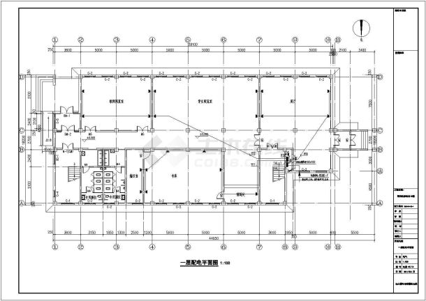 某地三层框架结构图书实验综合楼全套设计施工图-图一