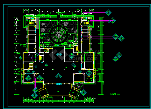 某地大型医院建筑施工设计CAD详图-图二