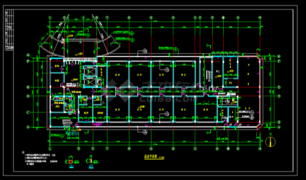 精神病疗养院全套建筑施工设计CAD详图-图二