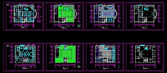 某地多层中式餐厅室内装修设计CAD施工图_图1
