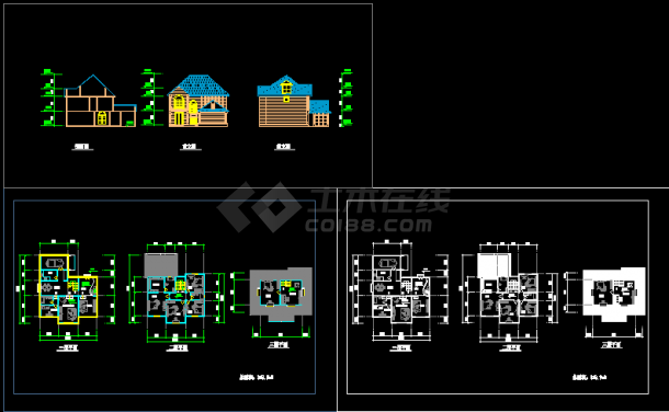 某地简单的小型二层别墅建筑结构图纸-图一