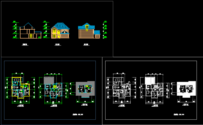 某地简单的小型二层别墅建筑结构图纸_图1