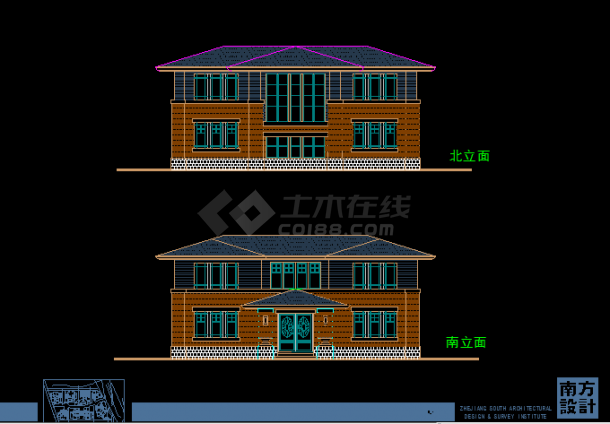 某地二层独栋别墅建筑图纸（共8张）-图二