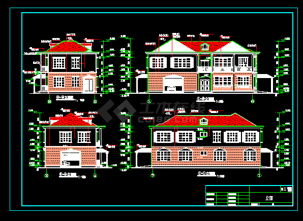新型别墅楼房建筑施工CAD设计图纸-图二