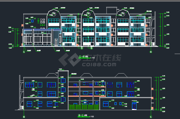 某地区幼儿园三层教学楼建筑设计CAD施工图-图二