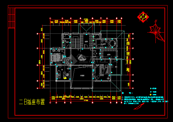 整套欧式小别墅建筑施工CAD设计图纸-图二