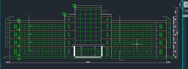 某五层中学图书馆办公楼建筑设计CAD施工图-图二