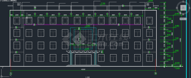 某学校四层综合楼建筑设计CAD施工图-图二