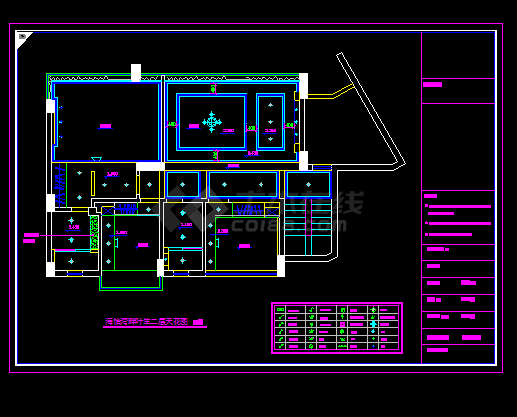 昆山某别墅室内装修设计CAD方案图-图二