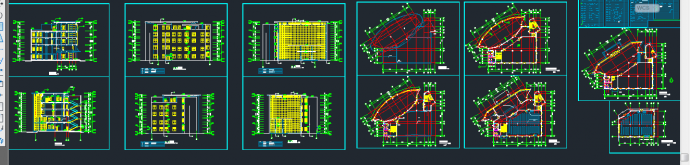 某市五层图书馆建筑设计CAD施工方案图_图1