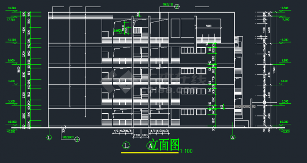 某街区五层综合楼建筑设计CAD施工图-图二
