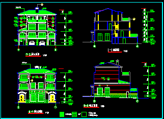 某小区高档双拼别墅建筑CAD设计施工图纸-图二