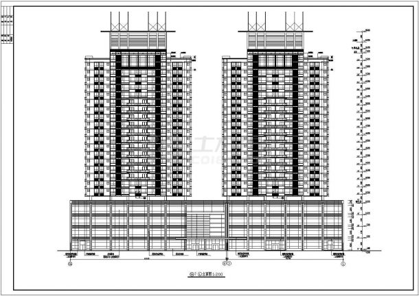 某地方陈家庄商住楼施工图CAD图纸-图一