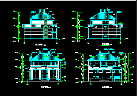 某市春天花园别墅建筑CAD施工设计图纸-图二