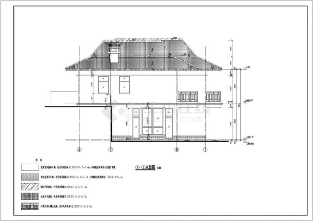 海南省某地2层框架结构别墅建筑设计施工图-图二