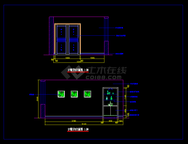 复式住宅装饰施工设计CAD详图纸-图二