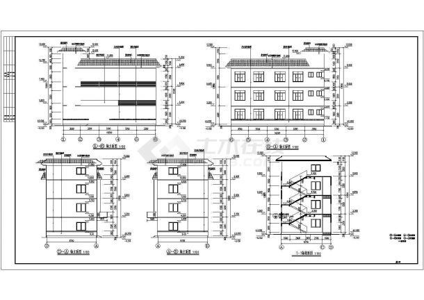广西某三层框架结构工商所建筑设计施工图-图一