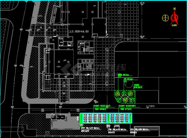 停车位及绿化，含断面图CAD-图二