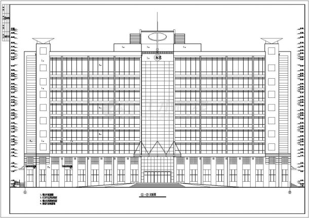 某生物公司九层框架结构办公楼建筑设计方案图-图一