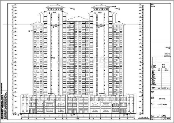 某地25层框架结构商住楼建筑设计施工图-图二