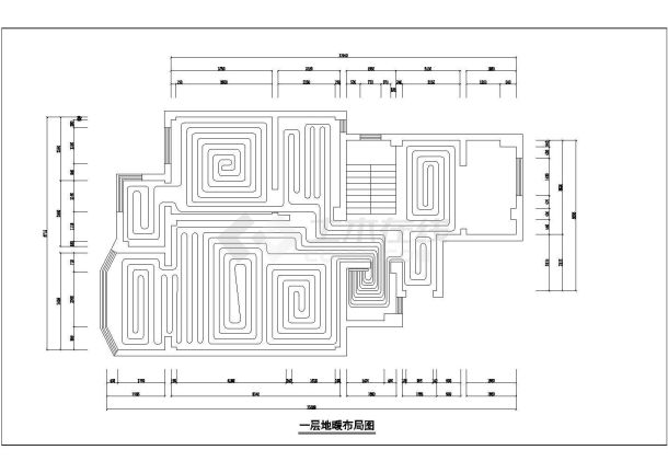 某复式结构系统低温水地暖铺设图纸-图一