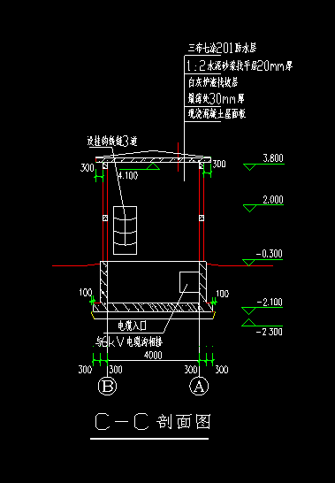 某地建筑电缆竖塔cad施工设计图纸 -图二