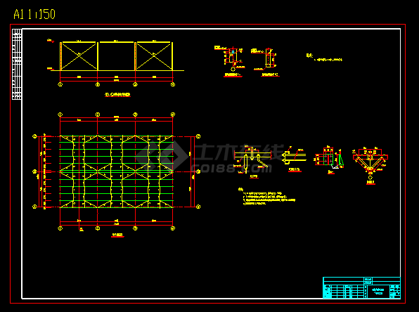 15m跨单层门式钢架结构锯板车间施工图（含建施） -图二