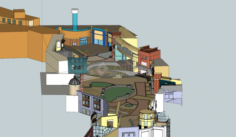 蓝色港湾商业街设计方案su模型-图二
