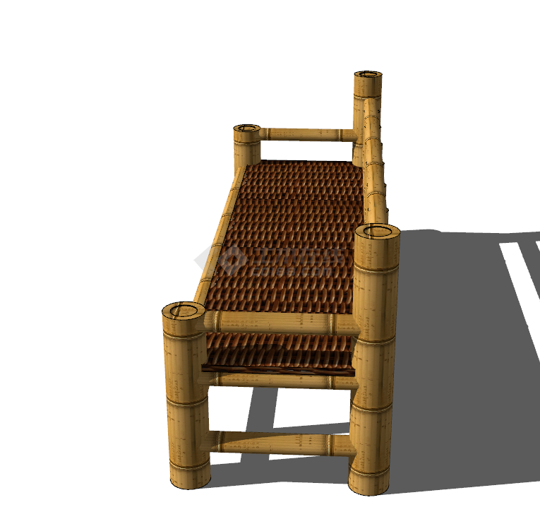 现代中式竹子编制椅子su模型-图二