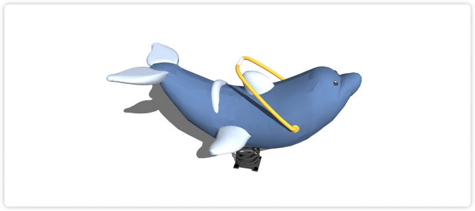 蓝色海豚摇摇车儿童活动场地su模型_图1