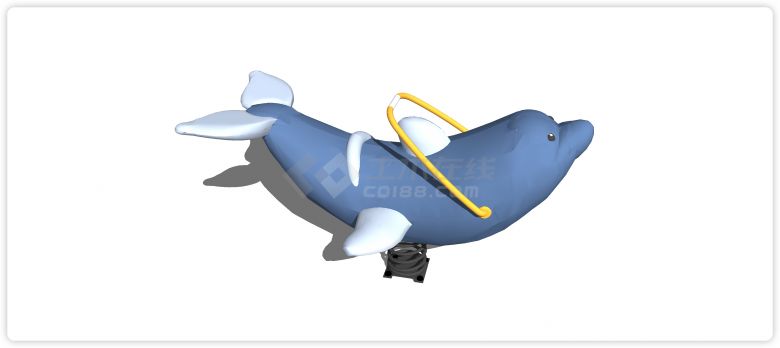 蓝色海豚摇摇车儿童活动场地su模型-图一