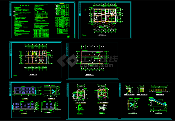 某地多层办公楼建筑设计CAD施工图（共6张）-图一