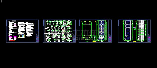 小区钢结构天桥结构施工图资料cad-图一