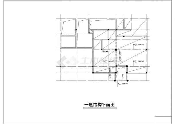 某砖混结构别墅建筑设计完整结构图-图二